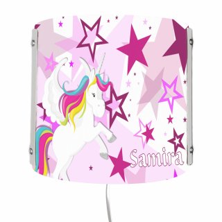 Kinderzimmer Wandlampe / Nachtlicht Pegasus Sterne Farbe rosa