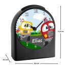 Kinder Funkwecker schwarz Auto-Cartoon