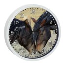 Kinder Wanduhr laufruhig mit weißen Rahmen Paint...