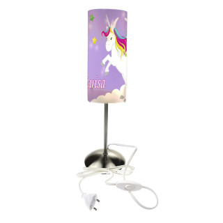 Kinder Tischlampe / Schreibtischlampe Motiv Pegasus Farbe lila