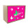Kinder Wandlampe / Tischlampe aus Holz Buche Natur Motiv Schmetterling Ornamente Farbe pink apfelgrün