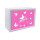 Kinder Wandlampe / Tischlampe aus Holz Buche Weiß Motiv Schmetterling Ornamente Farbe rosa