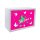 Kinder Wandlampe / Tischlampe aus Holz Buche Weiß Motiv Schmetterling Ornamente Farbe pink apfelgrün