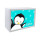Kinder Wandlampe / Tischlampe aus Holz Buche Weiß Motiv Pinguin Farbe türkis