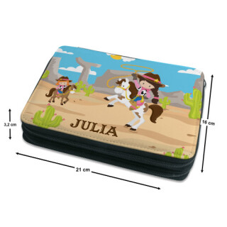 Kinder Federmäppchen Cowgirl