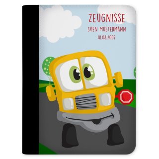 Zeugnismappe / Dokumentemappe Auto-Cartoon Bus