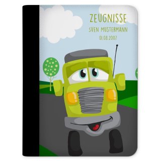 Zeugnismappe / Dokumentemappe Auto-Cartoon Lastwagen