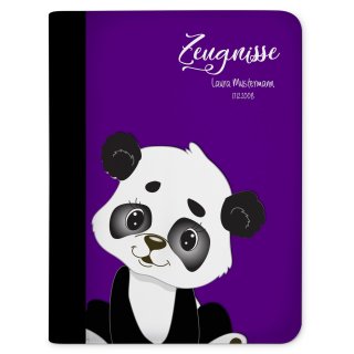Zeugnismappe / Dokumentemappe Panda Bär Lila
