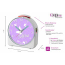 Kinder Funkwecker weiß Motiv Schmetterling  Flieder