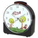 Kinder Funkwecker schwarz Motiv Waldwiese