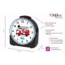 Kinder Funkwecker schwarz Motiv Feuerwehr