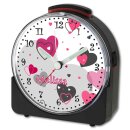Kinder Funkwecker schwarz Motiv Herz Rosa Grau