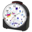 Kinder Funkwecker schwarz Motiv Einhorn Blau
