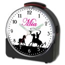 Kinder Funkwecker schwarz Motiv Cowboy Pferd Schwarz Pink