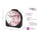 Kinder Funkwecker schwarz Motiv Blume Rot