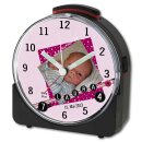 Kinder Funkwecker schwarz Motiv Scrapbooking Rosa
