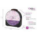 Kinder Funkwecker schwarz Motiv Elefant Lila