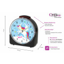 Kinder Funkwecker schwarz Motiv Einhorn  Blau