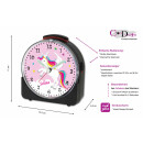 Kinder Funkwecker schwarz Motiv Einhorn  Rosa