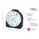 Kinder Funkwecker schwarz Motiv Sterne Türkis