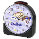 Kinder Funkwecker schwarz Motiv Affe hängend Blau