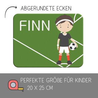 Kinder Frühstücksbrettchen  Fußball   persnoalisiert, Kunststoff, 20 x 25 cm