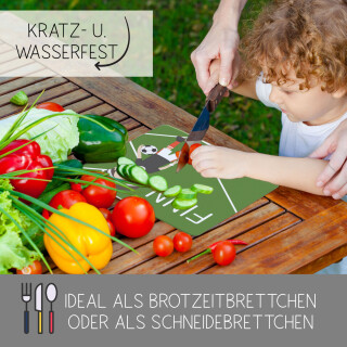 Kinder Frühstücksbrettchen  Fußball   persnoalisiert, Kunststoff, 20 x 25 cm