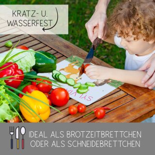Kinder Frühstücksbrettchen  Reh   persnoalisiert, Kunststoff, 20 x 25 cm