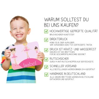 Kinder Frühstücksbrettchen  Ballerina   persnoalisiert, Kunststoff, 20 x 25 cm