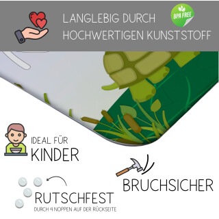 Kinder Frühstücksbrettchen  Schildkröte   persnoalisiert, Kunststoff, 20 x 25 cm