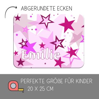 Kinder Frühstücksbrettchen  Sterne   persnoalisiert, Kunststoff, 20 x 25 cm