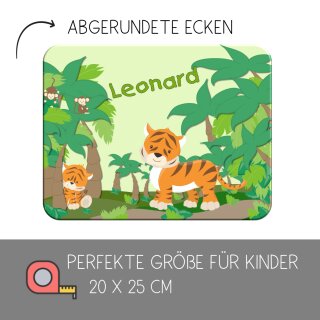 Kinder Frühstücksbrettchen  Safari-Löwe   persnoalisiert, Kunststoff, 20 x 25 cm