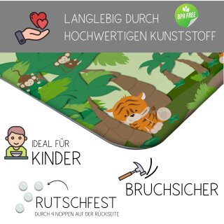 Kinder Frühstücksbrettchen  Safari-Löwe   persnoalisiert, Kunststoff, 20 x 25 cm