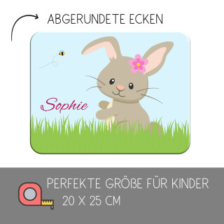 Kinder Frühstücksbrettchen  Hase   persnoalisiert, Kunststoff, 20 x 25 cm