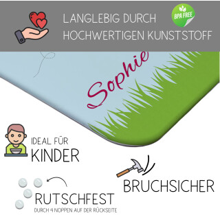 Kinder Frühstücksbrettchen  Hase   persnoalisiert, Kunststoff, 20 x 25 cm