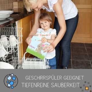 Kinder Frühstücksbrettchen  Hase   persnoalisiert, Kunststoff, 20 x 25 cm