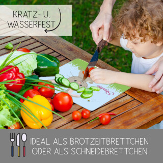 Kinder Frühstücksbrettchen  Hase   persnoalisiert, Kunststoff, 20 x 25 cm