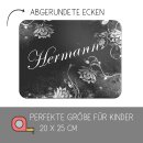 Kinder Frühstücksbrettchen  Blumen Schwarz...