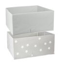 Aufbewahrungsbox Sterne grau 2er-Set