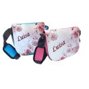 Kindergartentasche Rosa oder Hellblau Blumenranke  rot