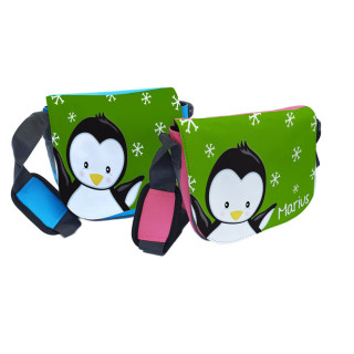 Kindergartentasche Rosa oder Hellblau Pinguin  grün