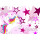 Wechselfolie Tischlampe Pegasus Sterne Farbe rosa