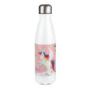 Edelstahl Thermoflasche weiß 500 ml Pegasus rosa