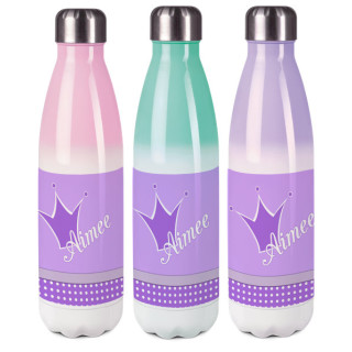Edelstahl Thermoflasche bunt Krone Farbe lila