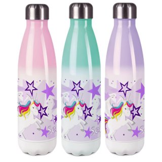 Edelstahl Termosflasche bunt Pegasus Sterne Farbe lila
