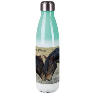 Edelstahl Thermoflasche Blau 500 ml Paint Horses