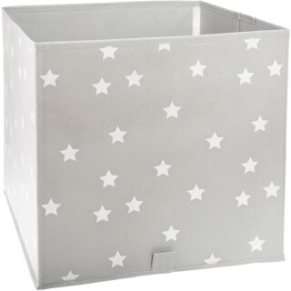 Aufbewahrungsbox Sterne grau, faltbar 29 x 30 x 29 cm