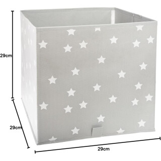 Aufbewahrungsbox Sterne grau, faltbar 29 x 30 x 29 cm