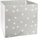 Aufbewahrungsbox Sterne grau, faltbar 29 x 30 x 29 cm