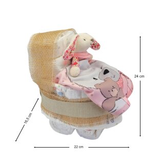 Windeltorte Kinderwagen Hase
